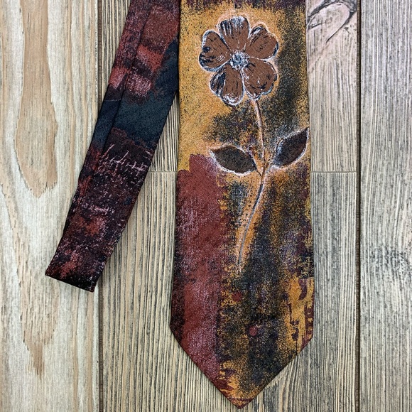 Ermenegildo Zegna Floral Graphic 100% Silk Tie - Picture 3 of 8